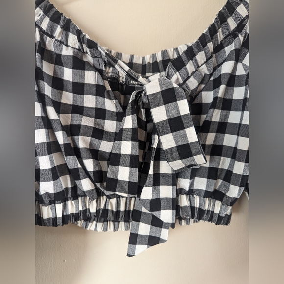 NWT! Anthropologie Maeve Black/White Gingham Crop Top, Top of 2 Piece Set, SMALL - Picture 10 of 15